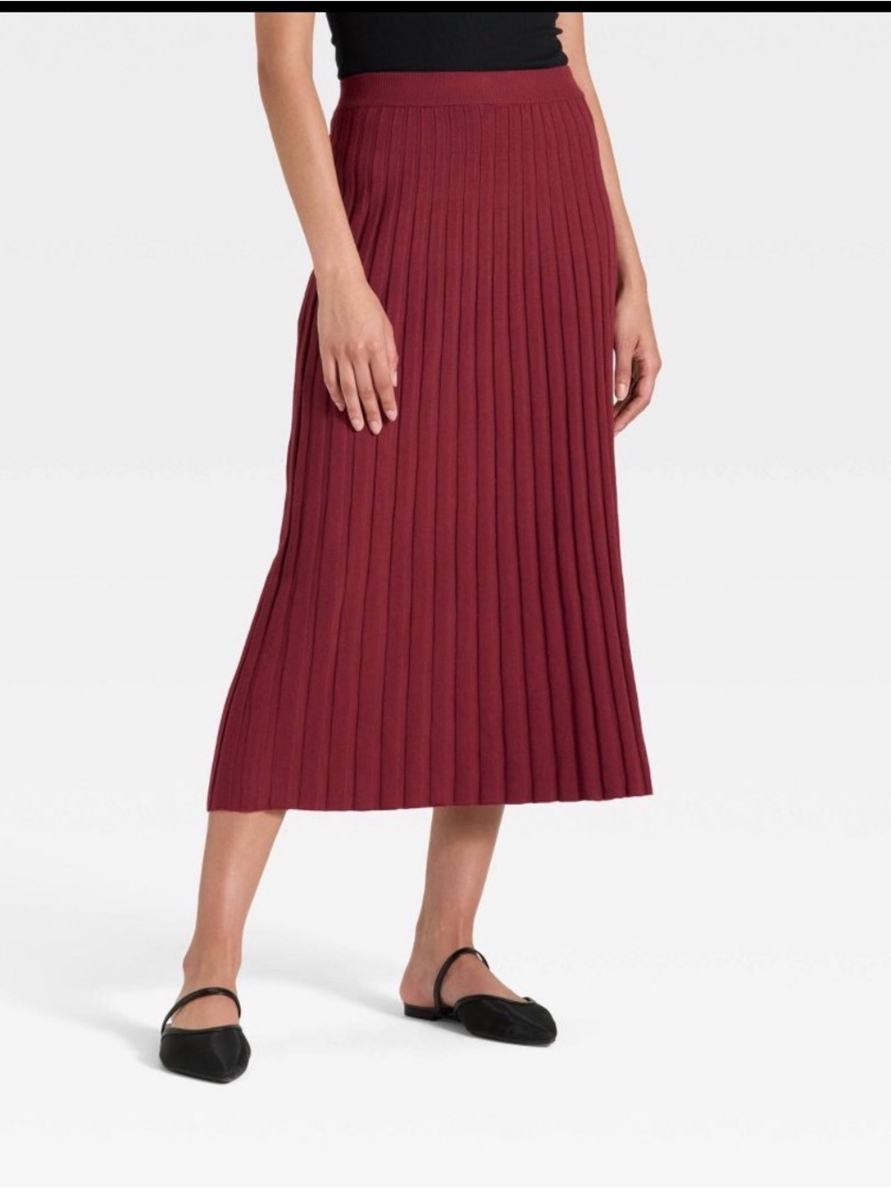 New With Tags A New Day Burgundy Rib Knit Sweater Skirt Sz M